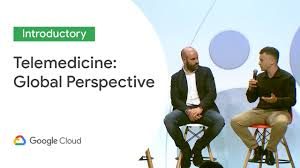 Arie discussing telemedicine on stage at a Google Cloud event
